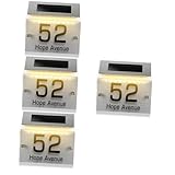 Vaguelly 4 Sätze Hausnummern-Adressleuchte Adressschilder für Häuser Solar-Nummernschild-Licht außen Adressschild Solar Adressschild mit Solar Solar-Türschildlampe Hausnummer Adresslicht