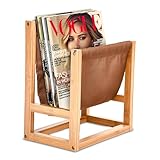 Pfotenolymp Zeitschriftenregal - Freistehendes Aktenregal aus Filz und Holz - Ideales Aufbewahrungssystem für Zeitschriften, Zeitungen, Schulsachen für Kinder und Büroakten - 32x20x37 cm - Braun