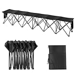 VEVOR Tragbare Klappbank, 6 Sitze, Faltbare Seitenbank, Outdoor-Campingbankstühle mit Tragetasche, Mannschaftssport-Seitenbank für Fußball, Camping, Angeln usw. Gartenbank 2410 x 450 x 450 mm