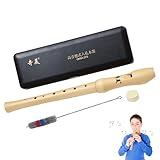 Blockflöte aus Holz,Deutsche 8-Loch-Holzflöte,Deutsche Griffweise,Flöte Kinder aus Premium Ahornholz， für Kinder Erwachsene Anfänger,Enthält Harzbox, Reinigungsstange, Schmieröl