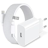 iPhone Ladekabel 3M mit USB C Ladegerät, 25W Schnellladegerät iPhone Ladegerät USB C Netzteil Stecker Adapter mit Ladekabel iPhone Schnellladekabel für Apple iPhone 14 13 12 11 Pro Max/Mini/XS/X/8/SE