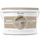 derendo Exklusive Wandfarbe beige 2,5L, hohe Deckkraft, Dispersionsfarbe innen, Innenwandfarbe Raumfarbe Erdige Eleganz matt, Deckkraftklasse 2, hochdeckende Innenfarbe Profi Qualität