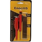 Enocilis Zimmermannsbleistift Set, Eingebauter Spitzer, Tieflochmarkierung, 2,8 mm Mine, Edelstahlspitze, Tischlerbleistift mit Bleistift Nachfüllungen mit eingebautem Spitzer Tieflochmarker