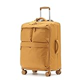 VALCLA Reisekoffer Einfacher Stoffkoffer, Koffer, 24 Zoll, 20 Zoll, Bordkoffer, leiser Trolley mit Universalrädern Weichschalenkoffer(Yellow,24IN)