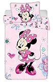 Minnie Mouse Bettwäsche Set Minnie Maus Flowers 02' Baby Bettwäsche 100x135 + 40x60 cm, 100% Baumwolle