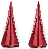 KOVA® 2X Spaltgranate ca.1,6kg Massiver Spaltkeil in Keil-Kreuzform aus Spezialstahl für Holzspaltung Holz Spaltaxt Spalthammer Holzspalter Drehspaltkeil Drehkeil Fällkeil, ROT