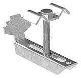 FeNau | Gitterrost-Klemme (Komplett-Satz) für Rosthöhe 40-50 mm und MW: 30/30 mm, S235JR, V2A Gitterrost-Sicherung, Gitterrost-Befestigung