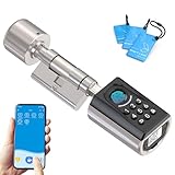 WELOCK Türschloss Fingerabdruck ToucA51,Elektronisches Türschloss Code,mit RFID Karte,APP,WiFi,Fingerabdruck Schloss Haustür IP65,Smartes Türschloss,Schließzylinder für Türen von 30-70mm,Smart Lock