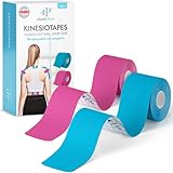 Health Press Kinesiotapes – 2 Rollen Kinesiologie Tape Sport Blau + Rosa (5cm x 5m) – Kinesiotape – Profi Physio Tape und Sporttape – Hautfreundliche Tapes DERMATEST: SEHR GUT