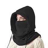 Sturmhaube, winddicht, Winter, Gesichtsmaske, warme Fleece-Skimaske für Damen und Herren, kaltes Wetter, Motorrad, Fahrrad, Radfahren, Nackenwärmer, Schwarz, Einheitsgröße, Schwarz, EinheitsgröÃŸe