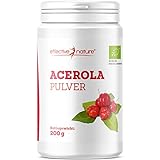 Bio Acerola Pulver - 200 g - Vitamin C aus der Acerolakirsche - Hochdosiert & ohne Zusätze - Natürliches Vitamin C Pulver Schonend getrocknet