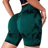 Leuchtende Gym-Shorts für Damen Scrunch Butt Lifting Kurze Krawatte Hohe Taille Weiche Bauchkontrolle