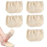 Errshing 6 Paar Halbe Füßlinge Damen Unsichtbare, mit Rutschfestem Silikonpunkte 35-39 Zehlinge Füsslinge Damen Atmungsaktive Vorfuß Socken Halbe Socke für High Heels Ballett