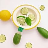 Zitronenpresse mit integrierter Filtration und Saft-Aufbewahrung, manuelle Zitruspresse aus lebensmittelechtem PP-Material für – tragbare Zitronenpresse für Cocktails, Dressings, Saucen (grün)