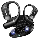OHAYO Open Ear Kopfhörer T10 – 40H Laufzeit, Bluetooth 5.4, IPX6 wasserdicht, 8g Ultraleicht, Digital Display, sicherer Sitz für Laufen/Fahrradfahren/Gym/Sport, Schwarz
