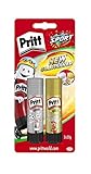 Pritt Klebestifte gold und silber, sicherer und kinderfreundlicher Kleber für Kunst und Bastelarbeiten, starker Klebstoff für Schule & Bürobedarf, 2x20g Pritt Stift