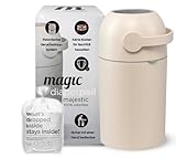 Set Magic Windeleimer Majestic & Windel Blaubär | Diaper Keeper mit Geruchsstop-System | bis zu 15 Windeln | keine Nachfüllkassetten nötig | Mülleimer für Baby Windeln | Einhandbedienung