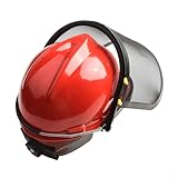 Yhenlovtt Kettensägen-Sicherheitshelm-Abdeckung, leichte Kunststoff- und Netzkonstruktion, verstellbares Kopfband für Outdoor-Elektrogeräte