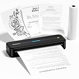 Phomemo M832 Thermodrucker, Mobiler Drucker A4 für Unterwegs, Monochromdrucker Kompatibel mit Android und iOS für Phone & Laptop, Wireless No-Ink Reisedrucker Unterstützt A4 Thermopapier, Schwarz