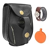 ZHUOCE 2-in-1 Schleuder-Munitionstasche aus Stahl, Munitionskugelhalter, Leder-Schleudertasche, Etui mit Magnetring und Zielscheibe