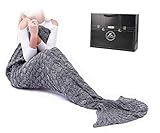 VHOME Meerjungfrau Decke Geschenke - Warmes Wohnzimmer Sofa Decke Damen Mädchen XL Größe Für Weihnachts Geburtstagsgeschenk (Erwachsene 190x110CM, A1-Grau)