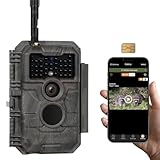 GardePro X20 4G LTE Wildkamera mit SIM-Karte und App, 48MP 1296P H.265 Video, No Glow Nachtsicht Bewegungsmelder, 4G Jagdkamera Wildtierkamera Handyübertragung, IP66 Fotofalle