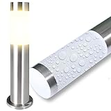 Retoo Wegelampe LED Außen 1 Flammige Außenleuchte Gartenlampe Fassung E27 IP44 Wegeleuchte Edelstahl Kunststoff Maximale Spannung 230V Farbe Silber Weiß