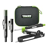 Tracer ProScribe Tool mit Tieflochmarker Bleistift, 6 x Ersatzminenhalter und Tragetasche (Multi-Funktions-Ritzgerät) Tischler Bleistift//Tiefenlochmarker