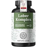 NATURE LOVE® Leber Komplex - 120 Kapseln - mit Mariendistel, Cholin, Artischockenextrakt, Curcuma & Zink - Leberkur Hochdosiert, vegan, laborgeprüft und in Deutschland produziert