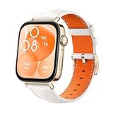 HUAWEI Watch FIT 3 Smartwatch, Bluetooth Anrufe, GPS, iOS&Android, 1,82' AMOLED-Display, Bis zu 10 Tage Akku, Umfassendes Gesundheits&Fitness-Management, +6 Monate erweiterte Garantie, Weißes Leder
