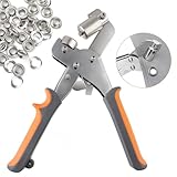 Ojjwgeyu Ösenzange Set, Profi Ösenzange mit 300 Ösen (Ø 6mm), Magnetische Ösenpresse aus Kohlenstoffstahl Planenösen Set mit ösen für planen, Stoffe, PVC-Banner (6MM)