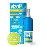 Vizol S 0,21% Fast Relief Augentropfen10 ml lindern sofort und wirksam leichte bis mittelschwere Symptome trockener und gereizter Augen, Ohne Konservierungsmittel