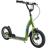 BIKESTAR Roller Kinderroller Tretroller Kickscooter mit Luftreifen für Jungen und Mädchen ab 6-7 Jahre | 12 Zoll Sport Kinder Scooter | Grün | Risikofrei Testen