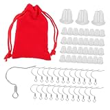 Healvian 1 Satz Diy Ohrhaken für Schmuckherstellung Silberbeschichtete Earring Hooks mit Praktischer Aufbewahrungstasche für Kreative Bastelprojekte