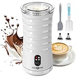 PARIS RHÔNE Milchaufschäumer Elektrischer, 4-in-1-Milchaufschäumer, Feeignet für Heißen und Kalten Milchschaum, Warme Milch, 240 ml Milchaufschäumer Induktion, Weiß