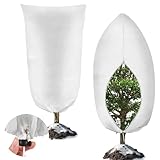 JCUQGDOO 2 Stück Winterschutz Pflanzen AußEn, 100x80cm Winterschutz für Pflanzen, Reißfest Atmungsaktiv Wiederverwendbar Winterschutz mit Reißverschluss für Palmen Balkonpflanzen