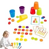 Generisch Stapelbecherspielzeug, Quick Stack Cups Set | Sportstapelbecher -Geschwindigkeitstraining - Puzzle -Denkspiel mit 50 Fragenkarten Farbklassifizierung für interaktives Lernen