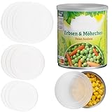 AIKANJA Home | Dosendeckel/Konservendeckel - 12 Stück, Deckel in 3 verschiedenen Grössen, Universaldeckel aus transparenten Kunststoff für Lebensmittel/Tierfutter 400g Dosen / 800g Dosen