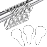 Dimeho 30 Stück Duschvorhang Ringe, Hängende Duschklammern Duschvorhangringe Kettenhaken Rostfreie Duschvorhangringe, Wiederverwendbare Duschvorhangaufhänger für Badezimmer Schlafzimmer Küche(Silber)