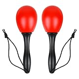 A-Star kleines Eier-Maraca-Paar aus Kunststoff – 12 cm Shaker-Rassel, Percussion-Rhythmusinstrument – Rot