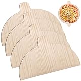 BORDEAG Pizzaschieber Holz 4 Stück, Pizzaschaufel, Pizza Schieber Pizzabrett, Flammkuchenbrett, Pizza Peel, Pizzaheber Brotbackschieber Holz ür Hausgemachte Pizza und Brot, 28 x 17 cm