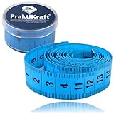 Massband 150 cm - 2 in 1 - cm + INCH Schneidermaßband - Maßband in Aufbwahrungsbox zum skalieren & messen (Blau)