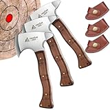 Freelander Beil Axt Set 3-teilig, 20CM Camping Beil Kleine Leichte, Full Tang Handbeil mit Scheide, Mini Wikinger Axt Klein Outdoor für Bushcraft