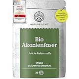 NATURE LOVE® Bio Akazienfaser Pulver – 360 Gramm – 80% Ballaststoffe, löslich, geschmacksneutral & vielseitig einsetzbar – 60 Portionen – vegan, laborgeprüft & in Deutschland produziert