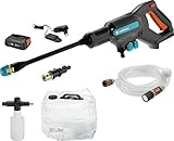 Gardena Akku-Mitteldruckreiniger AquaClean 24/18V P4A Premium Set: Akku-Reiniger mit voller Ausstattung, 3 Reinigungsstufen, max. Druck 24 bar, inkl. Akku + Ladegerät (14800-31)