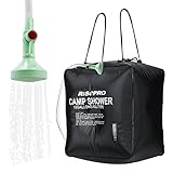 RISEPRO Solar-Duschtasche, 40L, solarbetrieben, Campingdusche, mit Temperatur, Heißwasser, 45 °C, Wandern, Klettern XH07