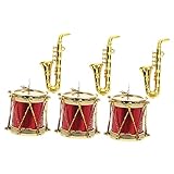 ABOOFAN Spielzeug 3 Sätze Winzige Miniatur-schlagzeug Spielzeuge Weihnachtsmusikinstrument- Kleines Musikinstrument Miniatur-musikinstrument Mini-sax-foto-requisite Pp Requisiten Saxophon