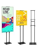 QWORK® Doppelseitiger Plakatständer, Einstellbar Infoständer für Events und Werbeaktionen, Geeignet für Schilderhöhen von 12 cm bis 210 cm