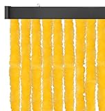 Arsvita Insektenschutzvorhang 120x220 cm (Breite x Länge) Flauschvorhang in Gelb für Camping, Terrasse, Pavillon oder Balkontür, Fadengardine Ø4cm