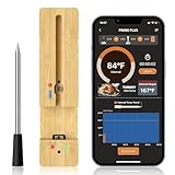 Smarte Fleischthermometer der Generation,Kabelloses Smart Fleischthermometer 100m Bluetooth Grillthermometer Bratenthermometer Meat Thermometer IP67 Bratenthermometer für Backofen,Grill,BBQ,Rotisserie